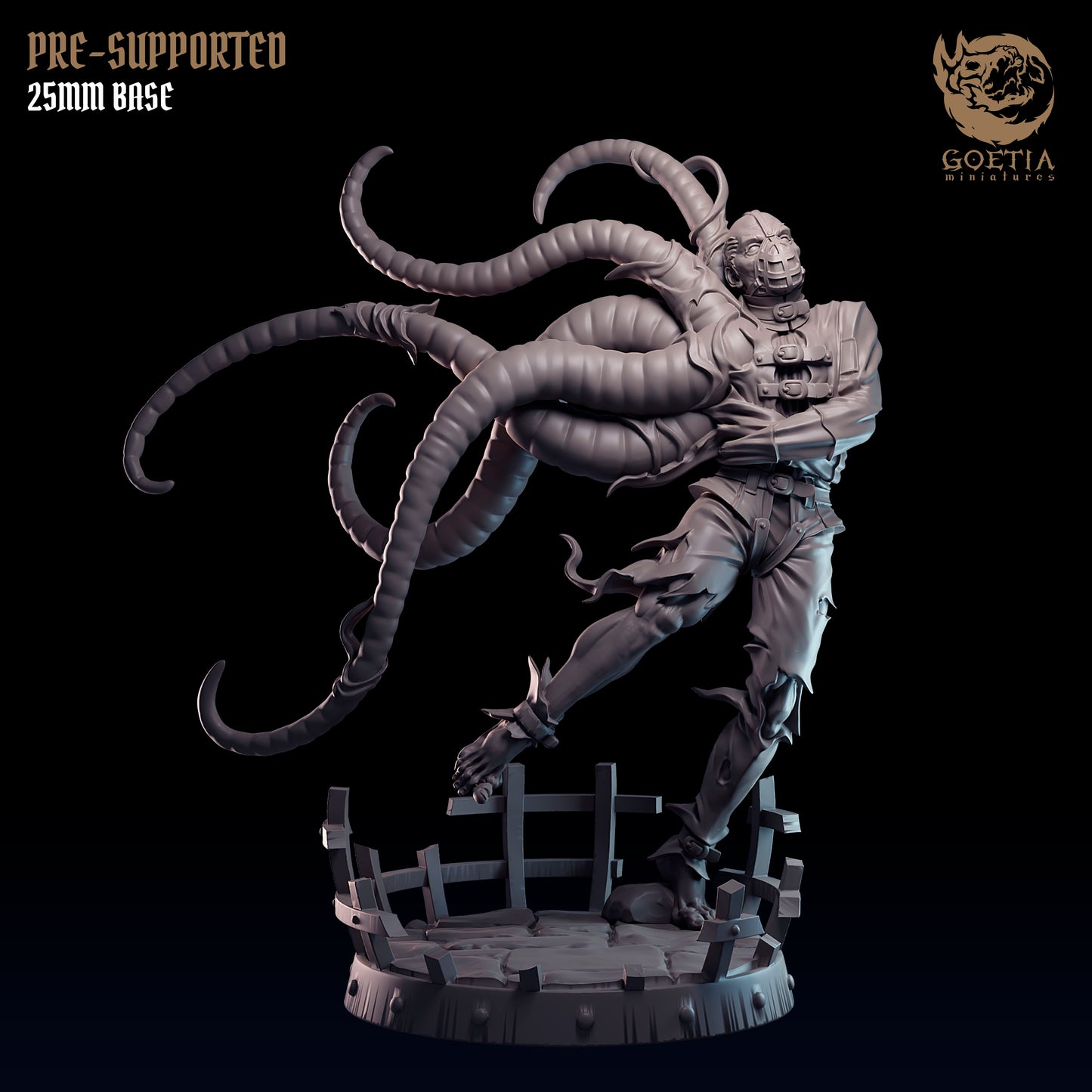 a statue of a man with an octopus on his back