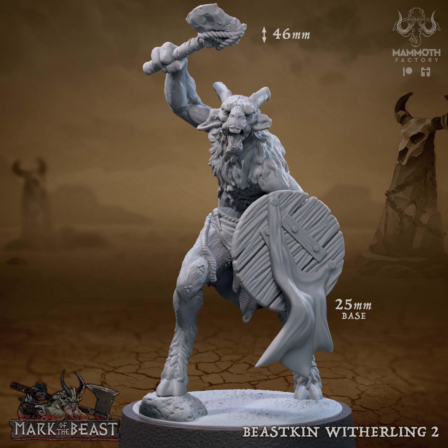 a statue of a horned man holding a shield