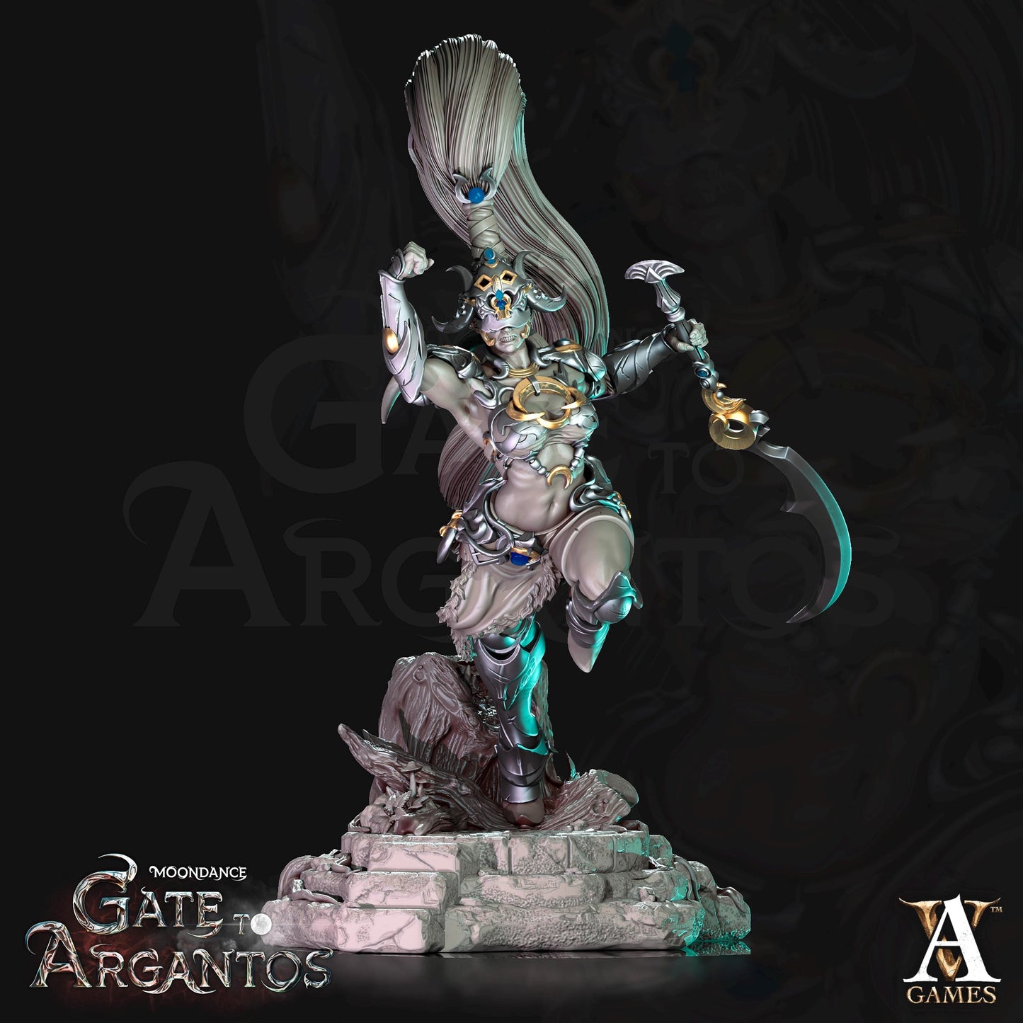 a statue of a woman holding a sword