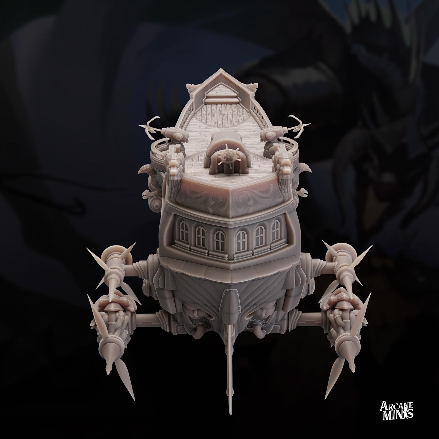 Zephyr Assault Class Frigate | Massive Airship w/ Playable Interior and Exterior | DnD | Terrain | TTRPG | Fantasy | Tabletop | Spelljammer