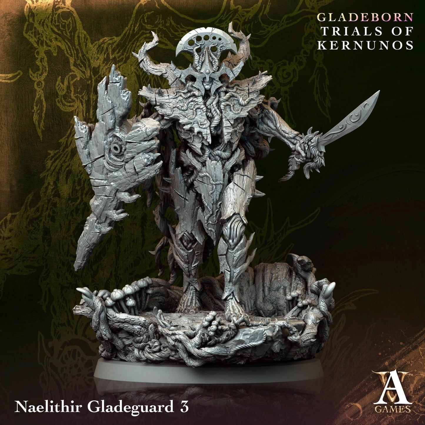 a statue of a demon with a skull on it