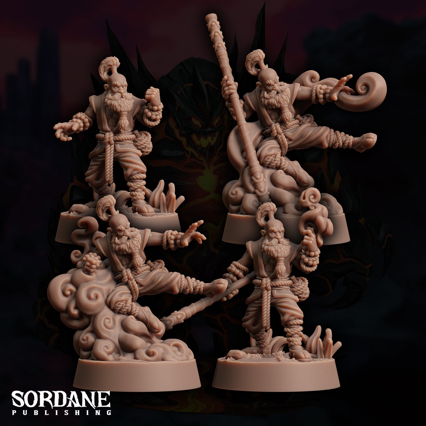 a couple of figurines that are on a table
