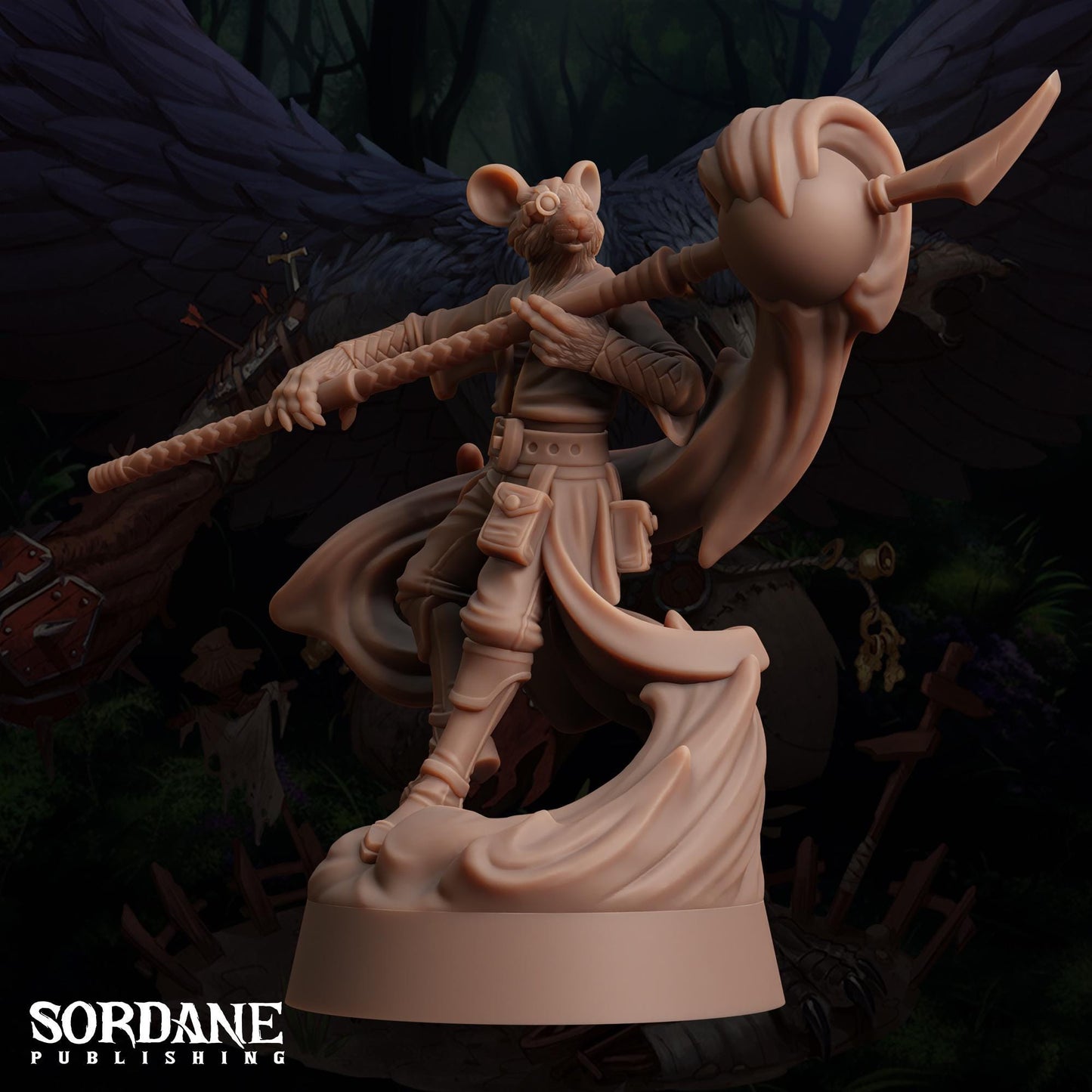 a figurine of a wizard with a staff