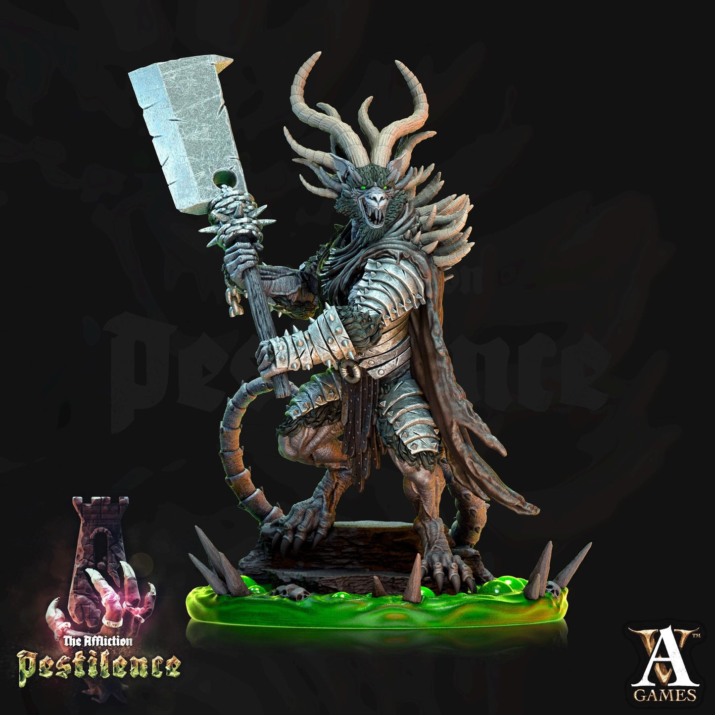 a statue of a demon holding a knife