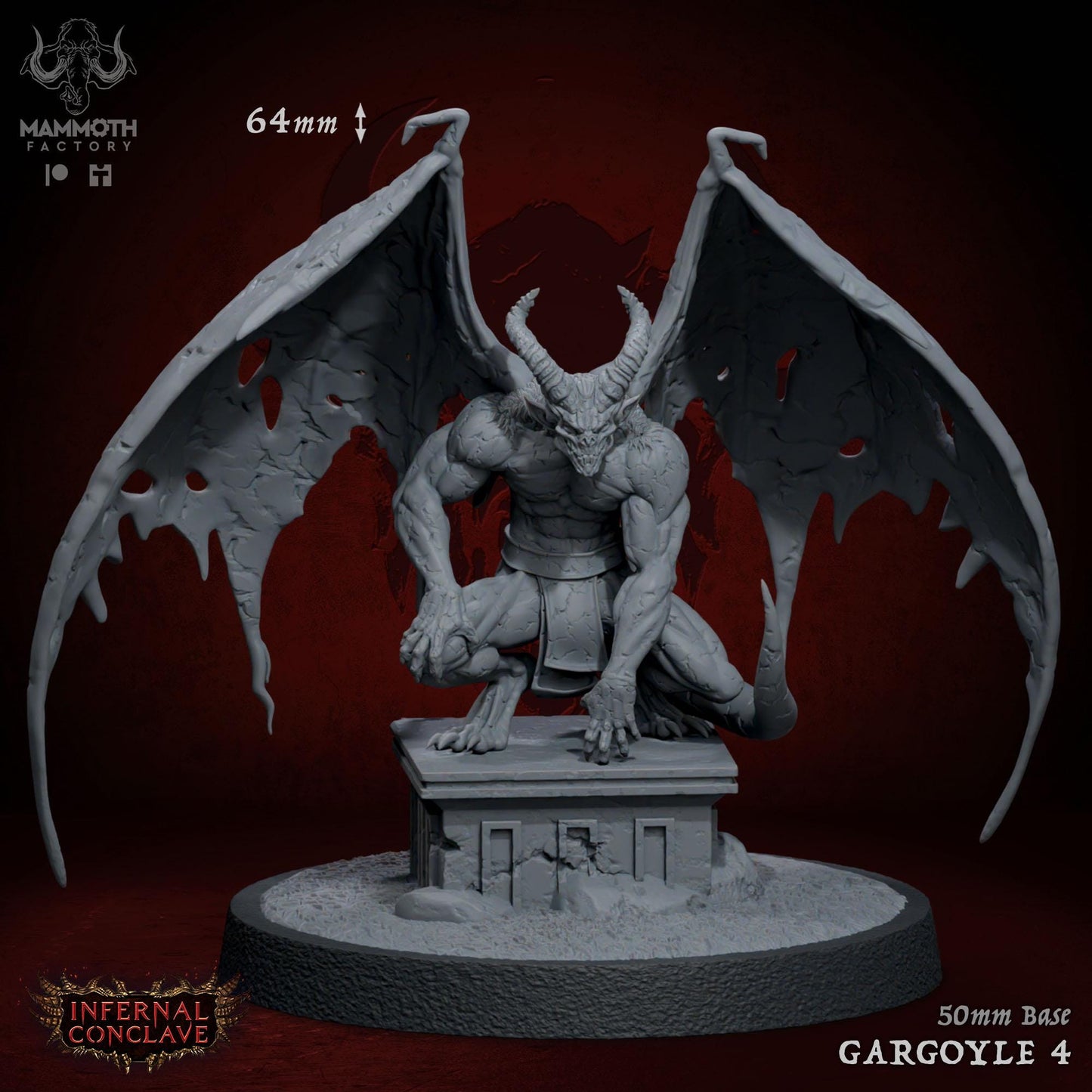 a statue of a demon on a pedestal