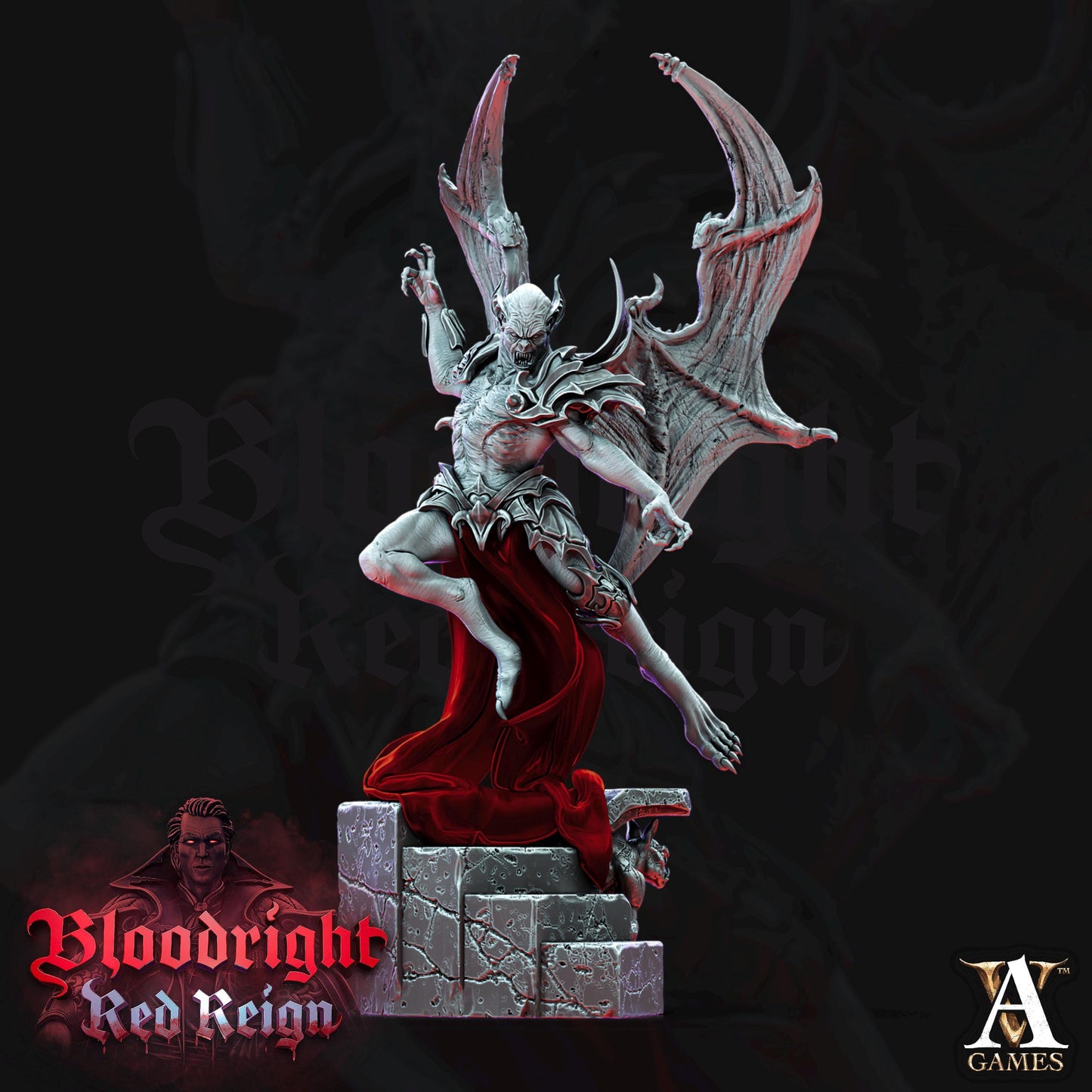 a statue of a demon holding a sword