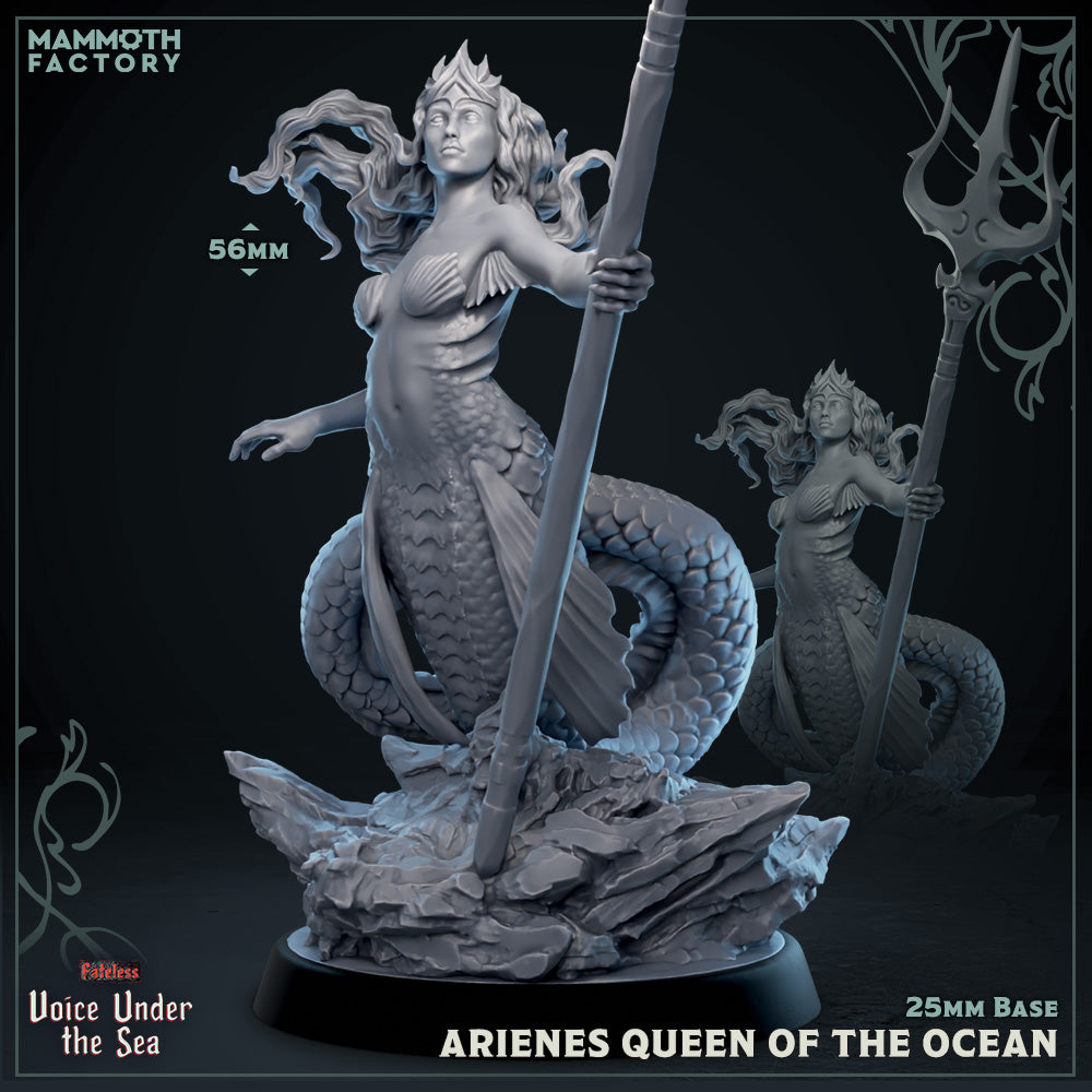 a statue of a mermaid holding a spear