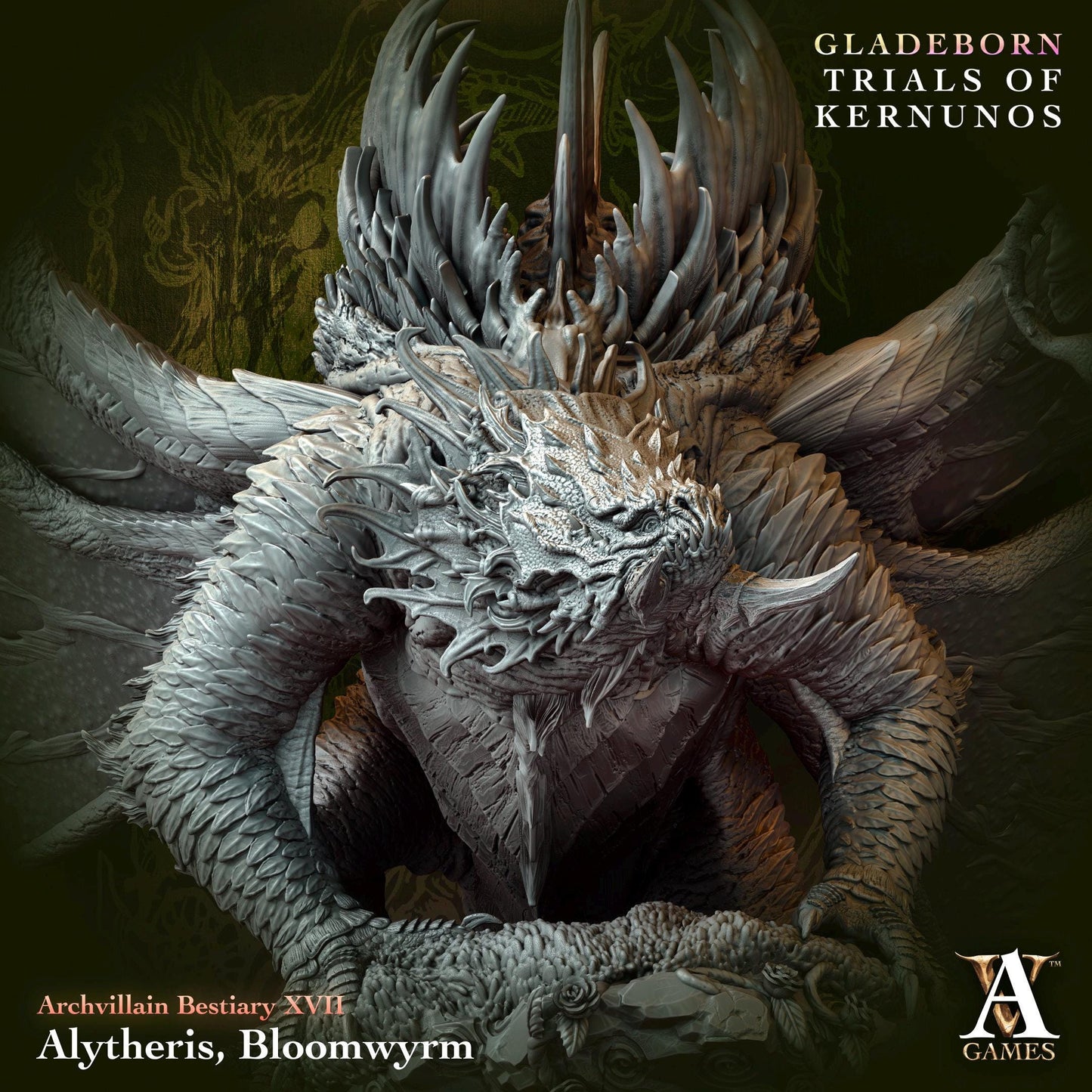 a close up of a dragon on a black background