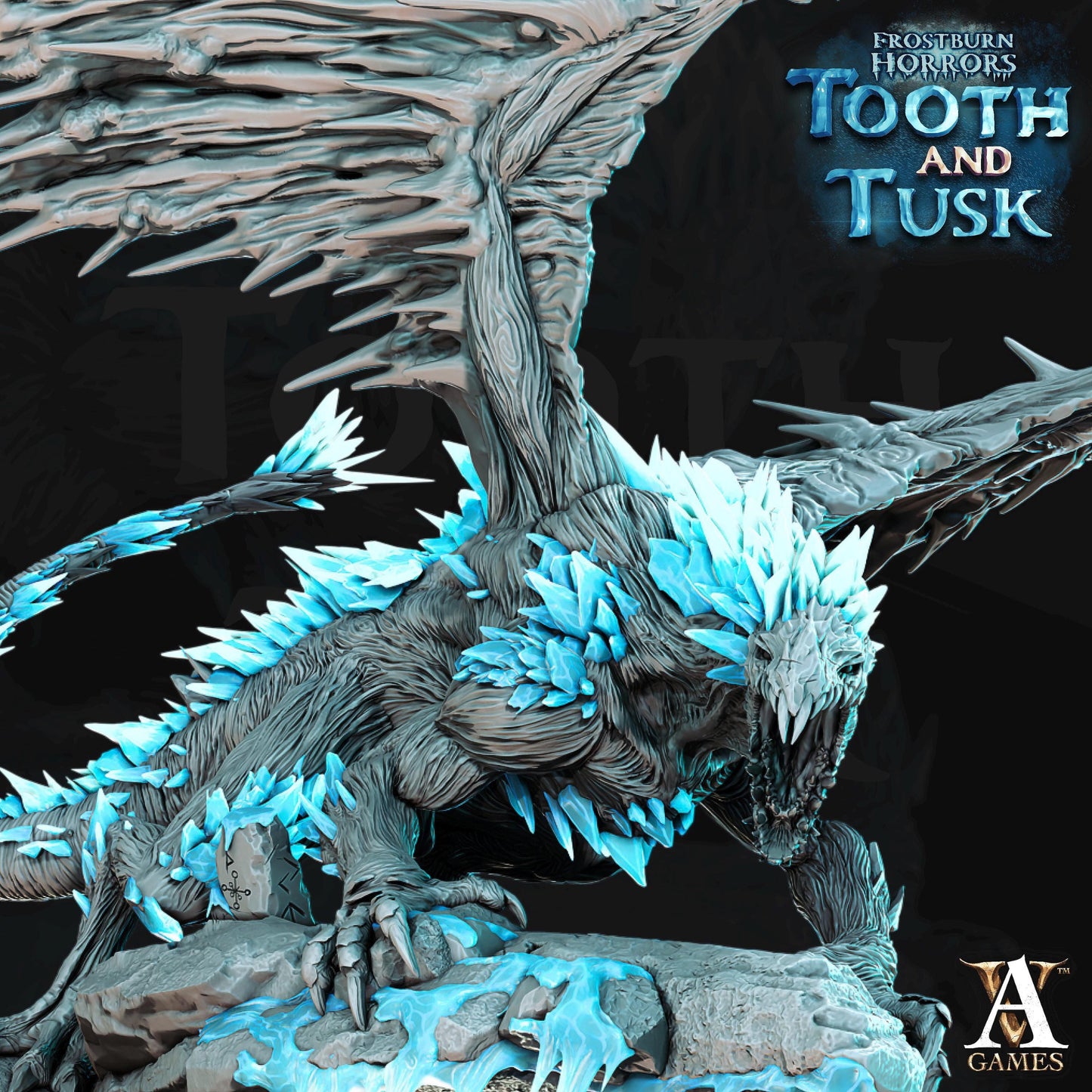 Fionrir | Ice Dragon Miniature | Archvillain Games | Tooth and Tusk | Resin | Fantasy | DnD | RPG | TTRPG | Tabletop