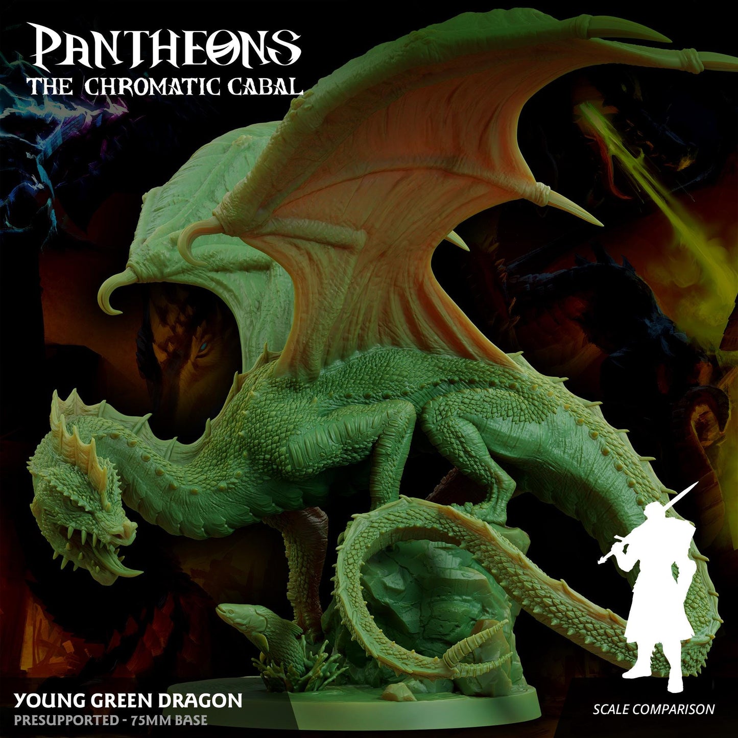 a statue of a green dragon with its mouth open