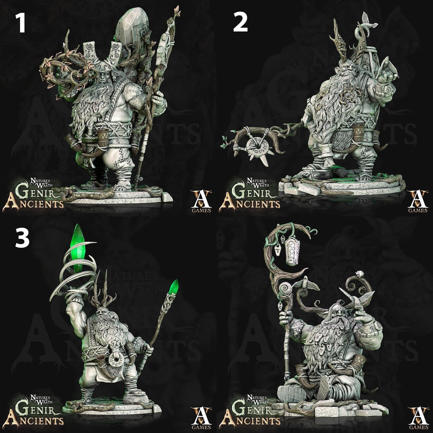 a set of four miniature figurines of knights