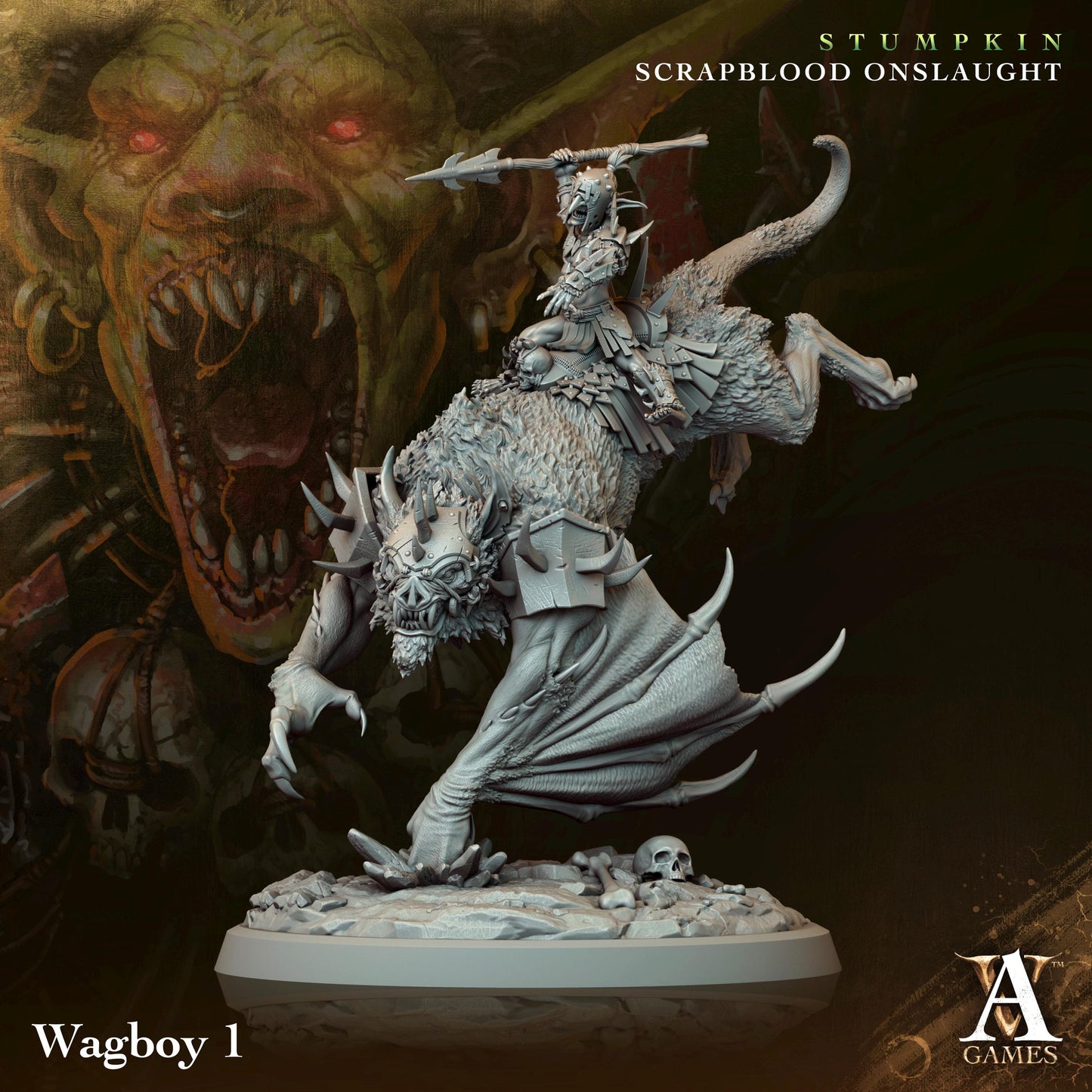 a statue of a demon with a sword