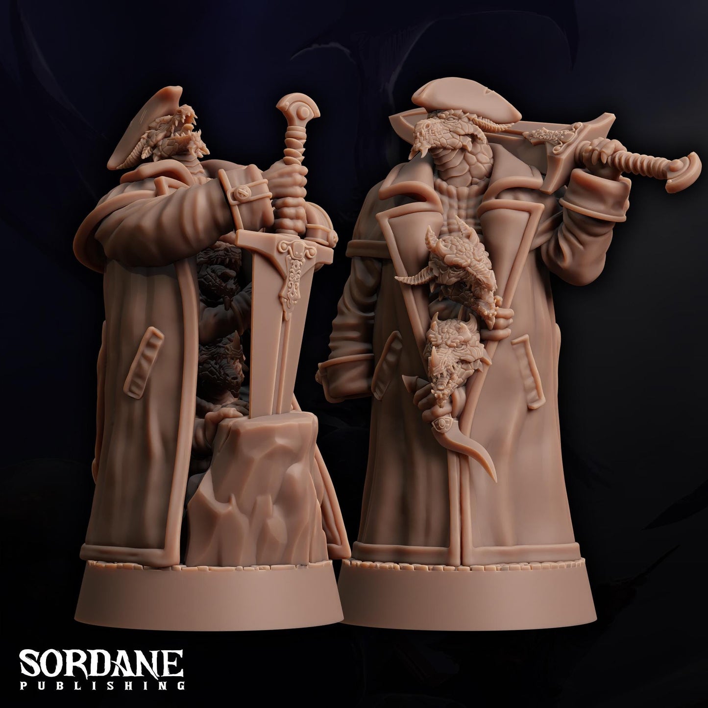 a couple of figurines that are on a table