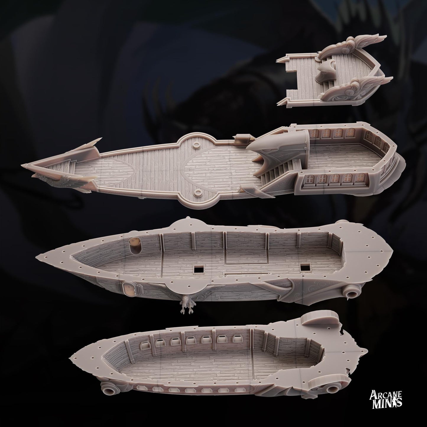 Zephyr Assault Class Frigate | Massive Airship w/ Playable Interior and Exterior | DnD | Terrain | TTRPG | Fantasy | Tabletop | Spelljammer