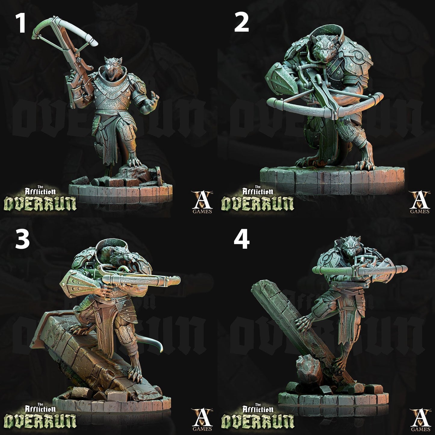 a set of four pictures of a statue of a soldier