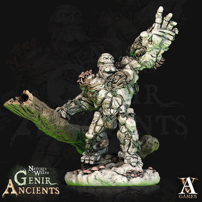 a statue of a creature on a rock