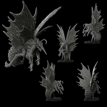 a group of dragon figurines sitting next to each other