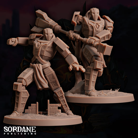 a couple of toy figurines standing next to each other