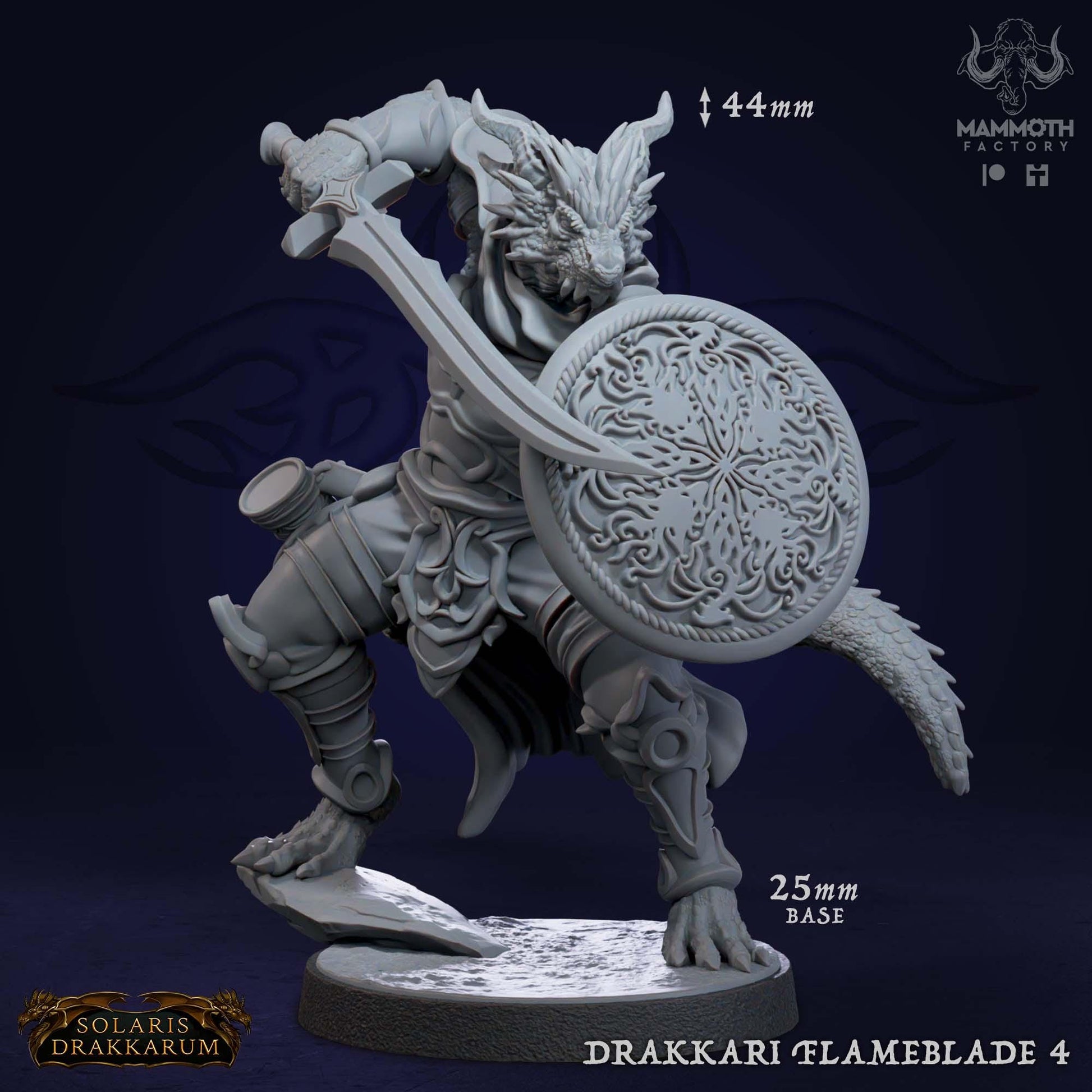a statue of a dragon holding a shield and a sword