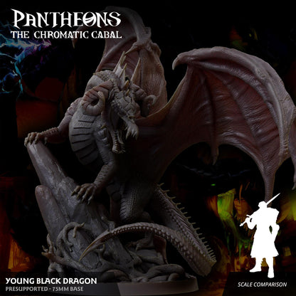 a statue of a dragon with a man standing next to it