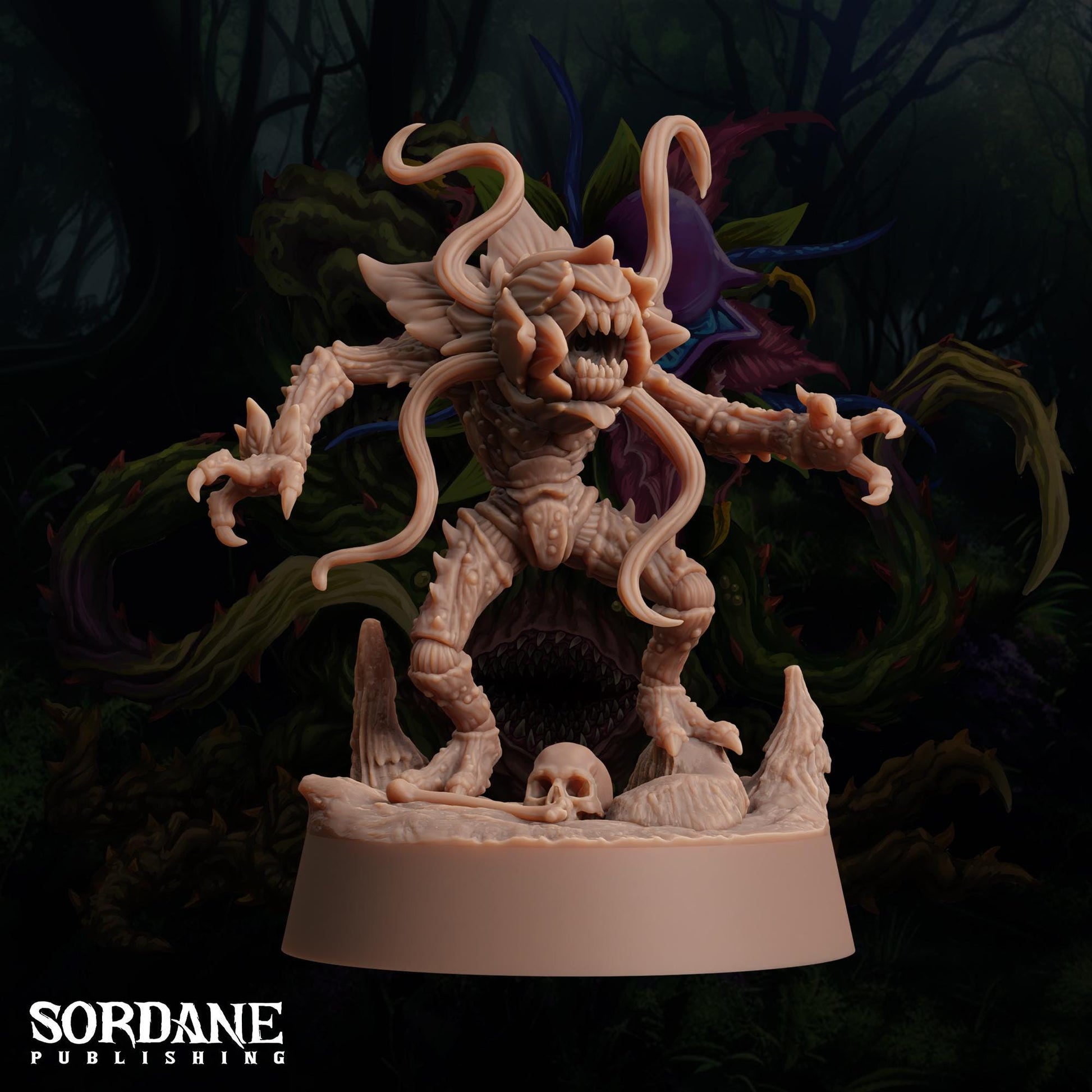 a statue of a demon on a pedestal
