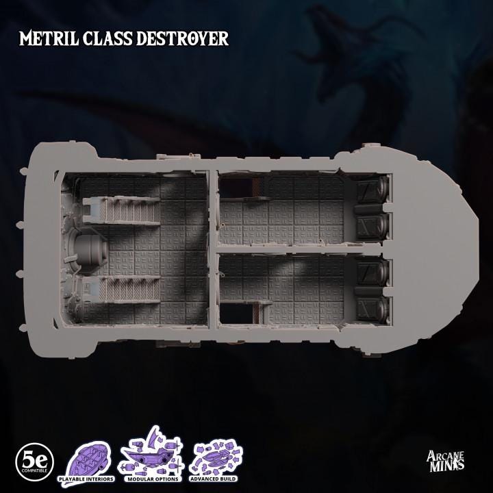 a model of a metal class destroyer