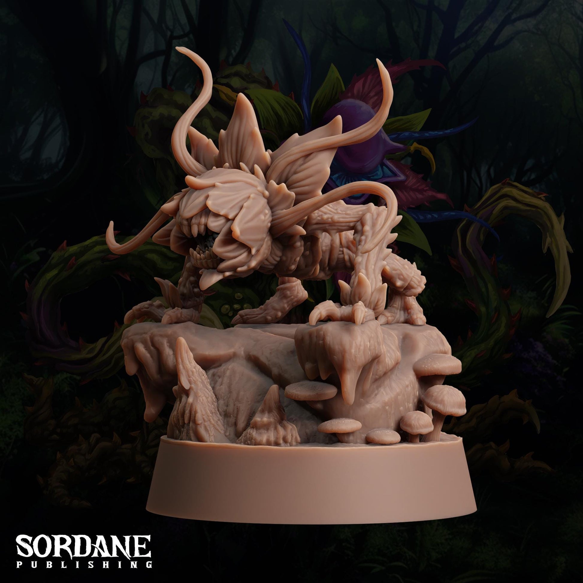 a statue of a dragon on a pile of rocks