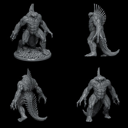 a set of four alien figurines on a black background