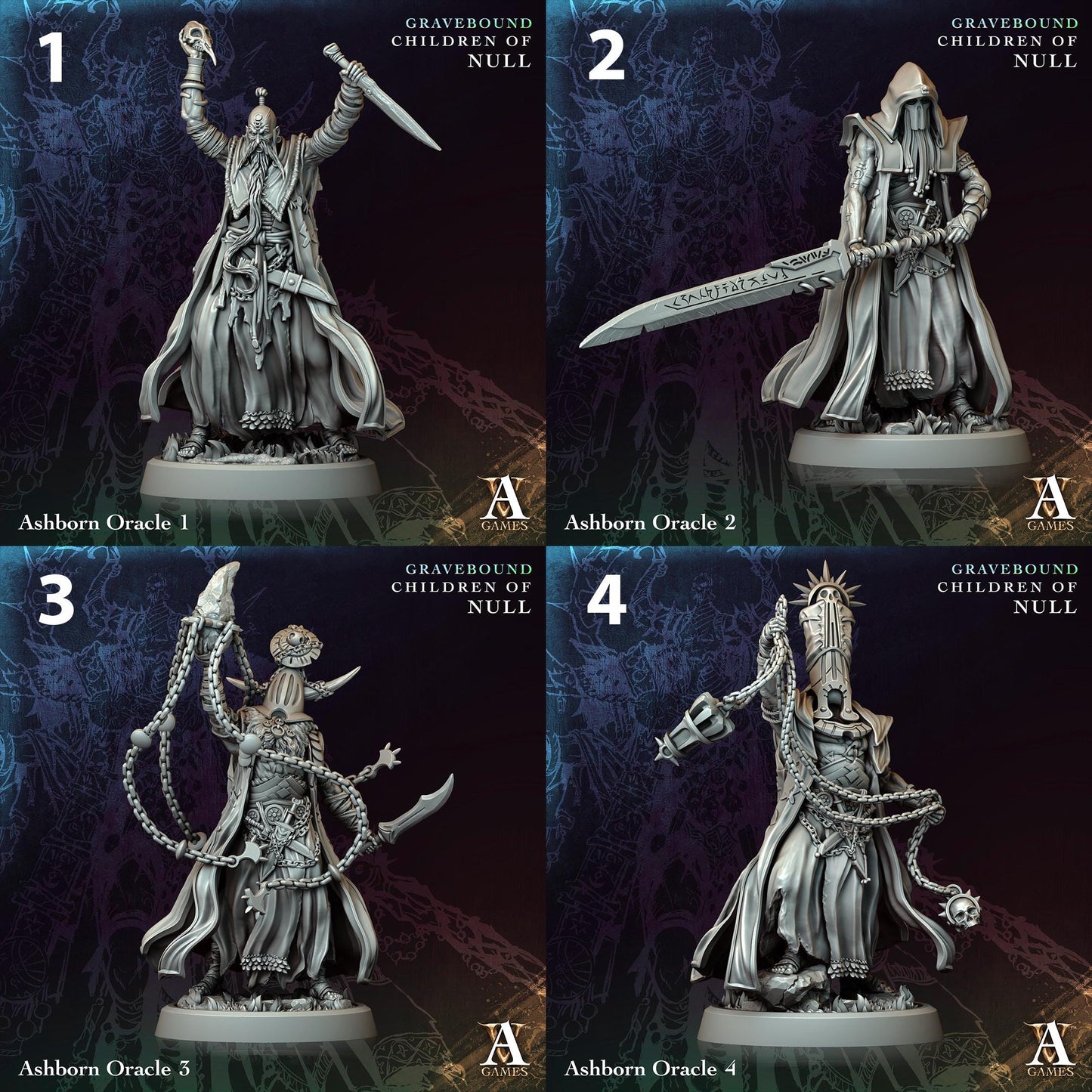 a set of four pictures of a woman with a sword