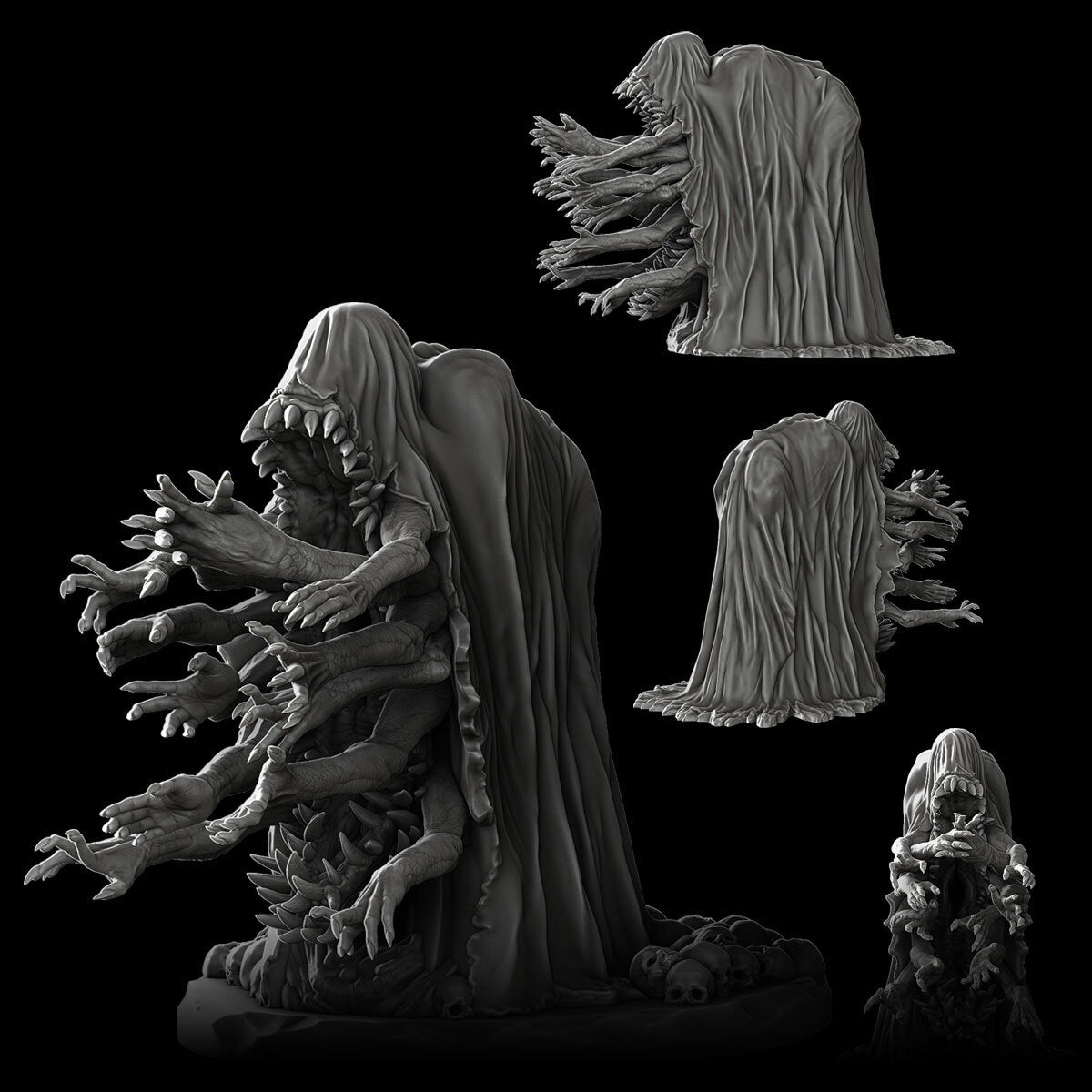 a black and white photo of a creepy figure