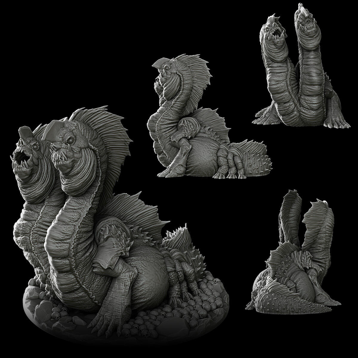 a black and white photo of a statue of a creature