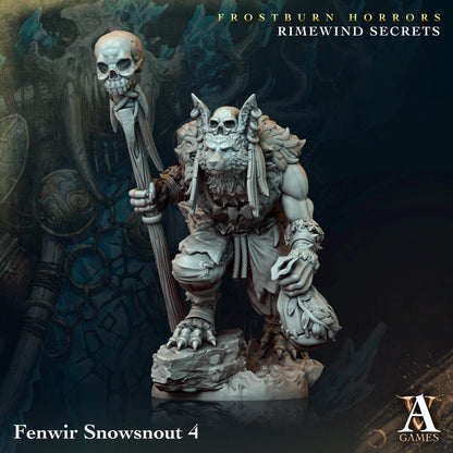 a statue of a troll holding a staff
