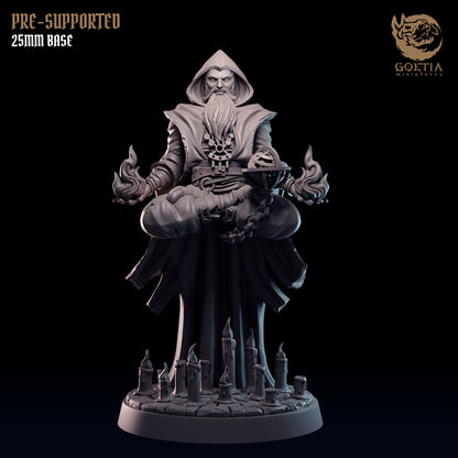 a statue of a wizard sitting on top of a table