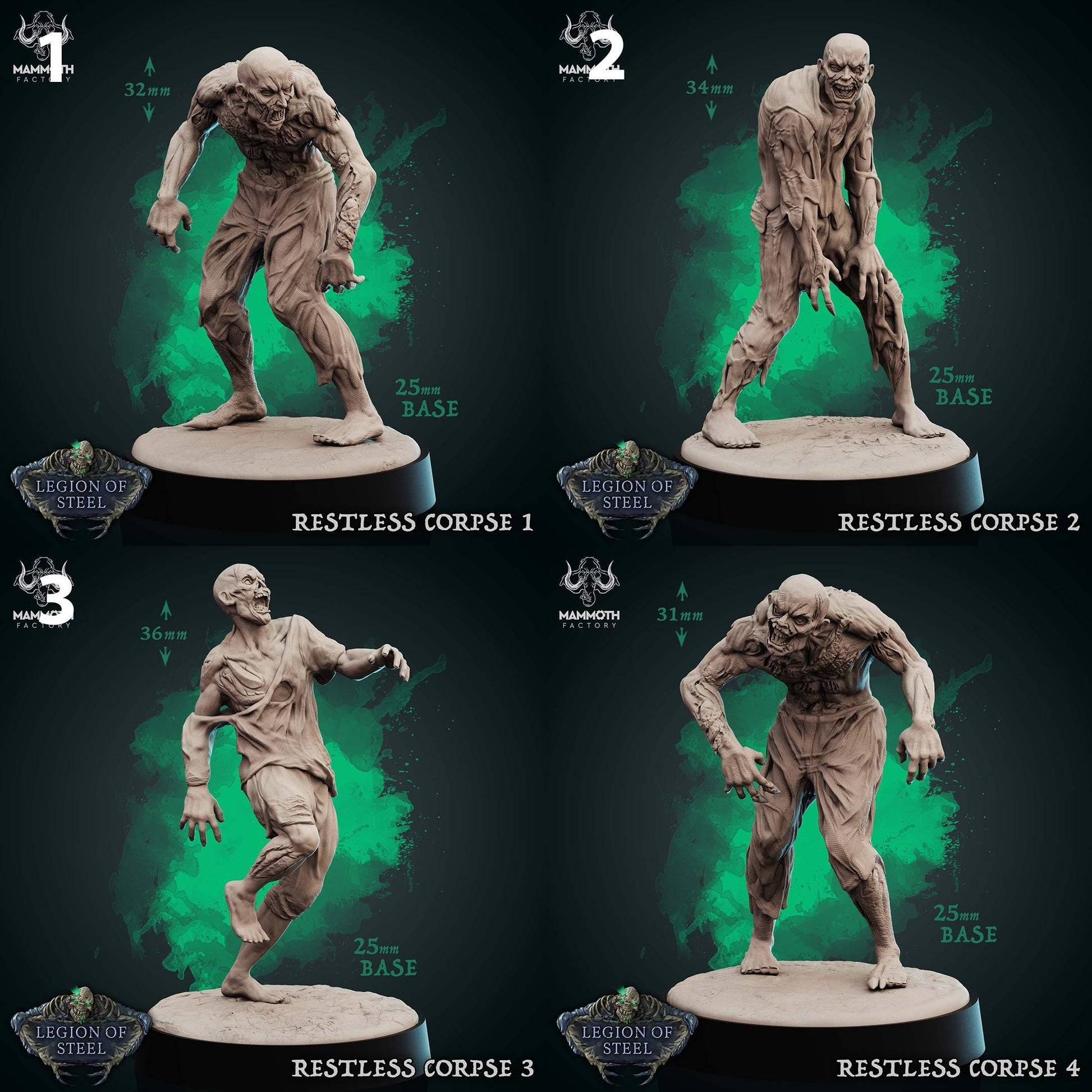 a set of four pictures of a statue of a man