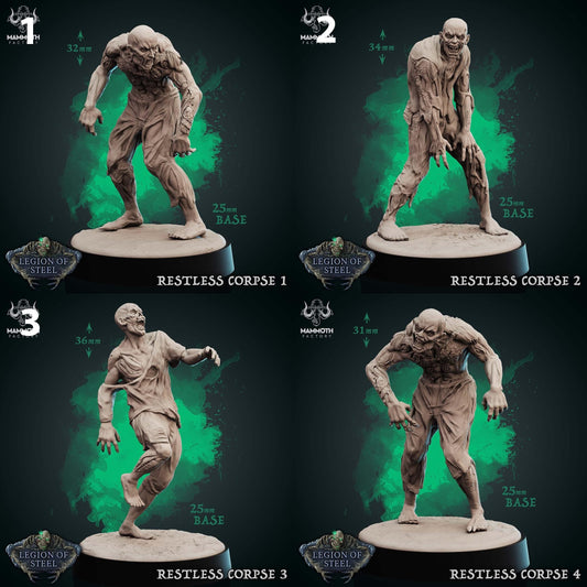a set of four pictures of a statue of a man