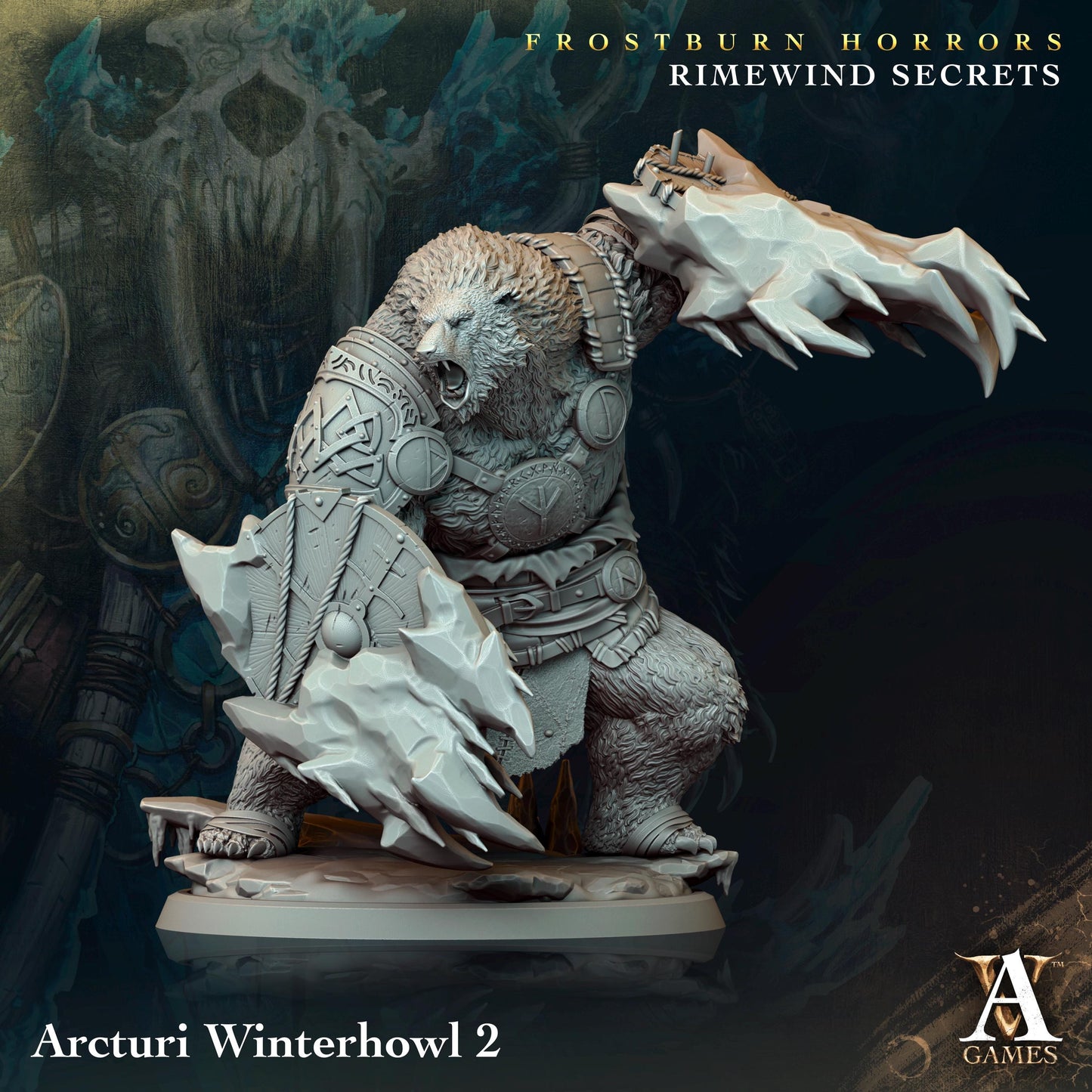 a statue of a bear holding a sword