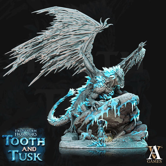 Fionrir | Ice Dragon Miniature | Archvillain Games | Tooth and Tusk | Resin | Fantasy | DnD | RPG | TTRPG | Tabletop