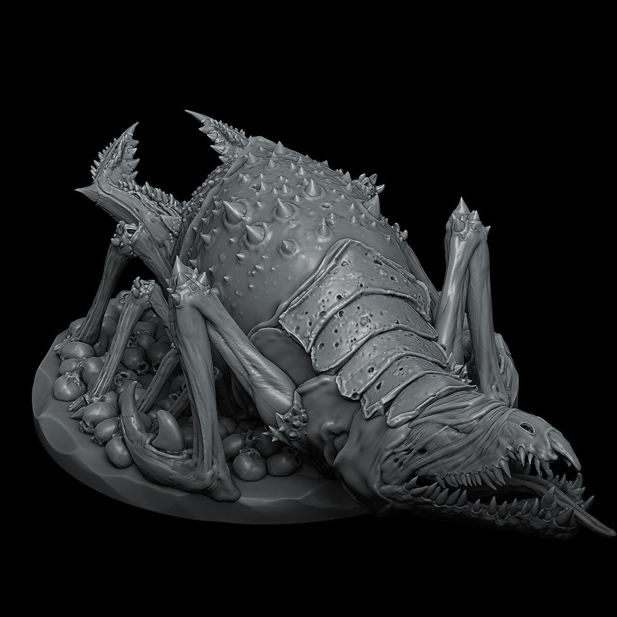 a statue of a creature laying on its side