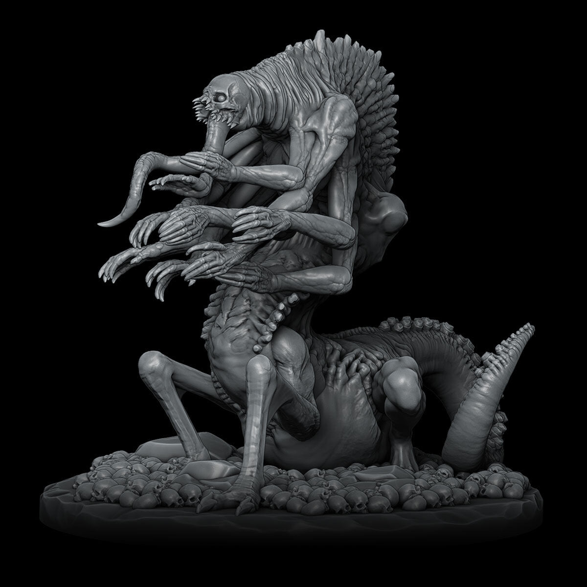 a statue of a demon riding a demon