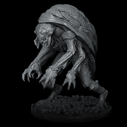 a statue of a creature with a large head