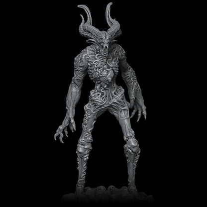a black and white photo of a demon