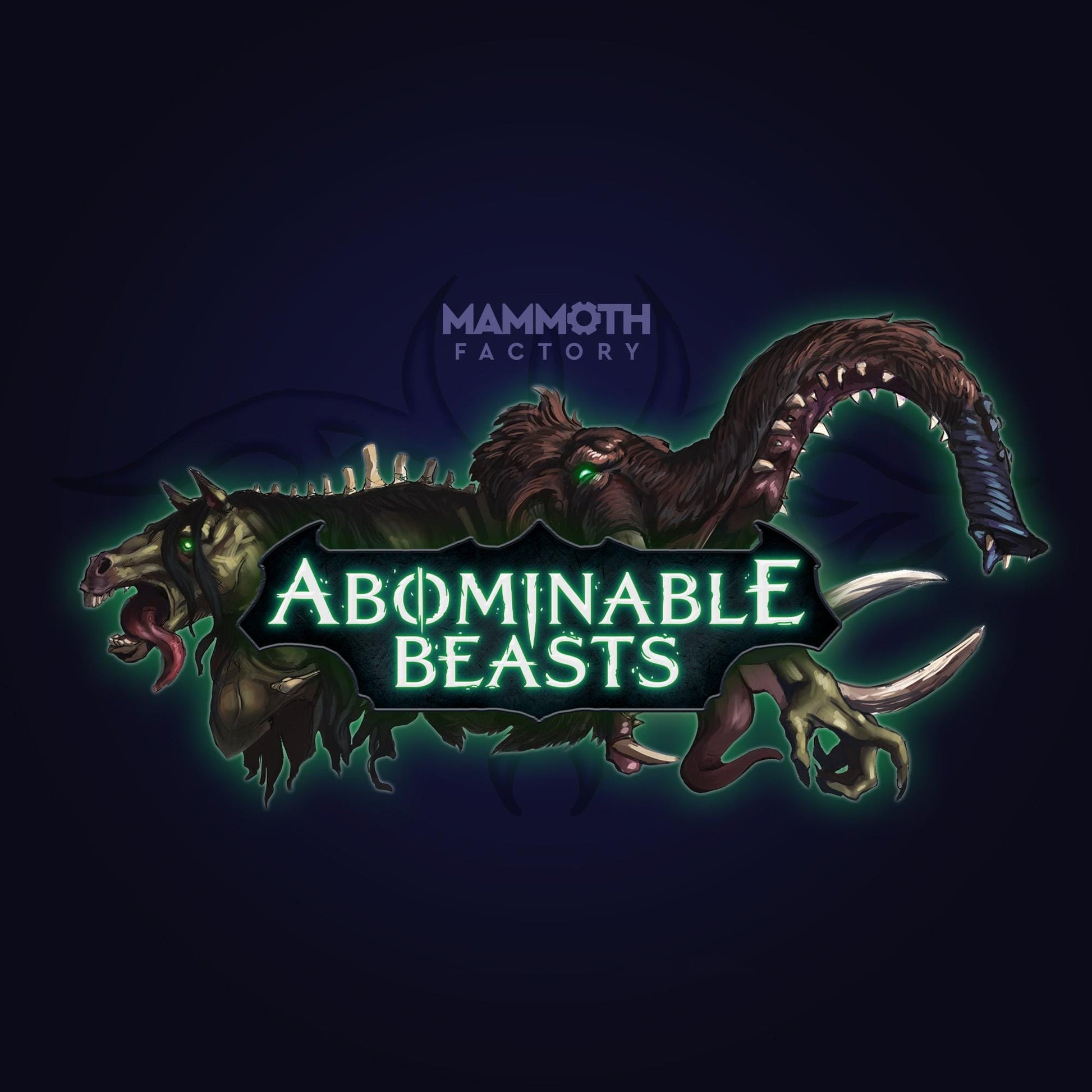 the logo for mammoth factory&#39;s abominable beasts