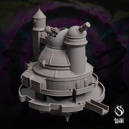 a model of a castle with a turret