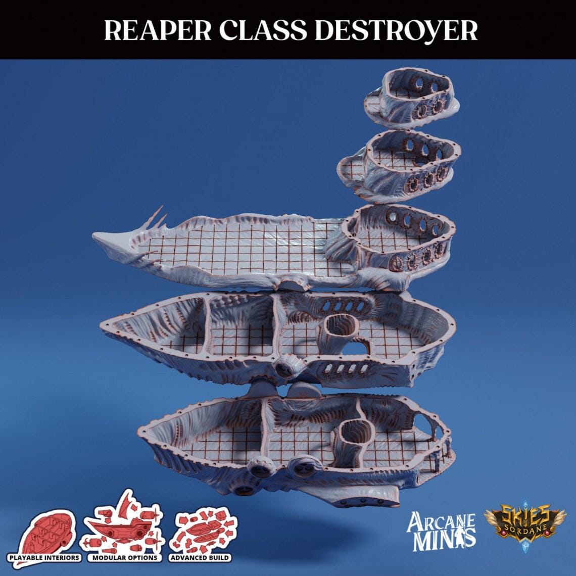 Hivemind Reaper | Massive Airship with Playable Interior and Exterior | DnD | Terrain | TTRPG | Fantasy | RPG | Tabletop | Spelljammer