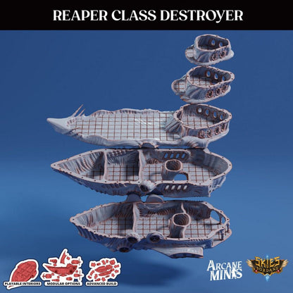 Hivemind Reaper | Massive Airship with Playable Interior and Exterior | DnD | Terrain | TTRPG | Fantasy | RPG | Tabletop | Spelljammer