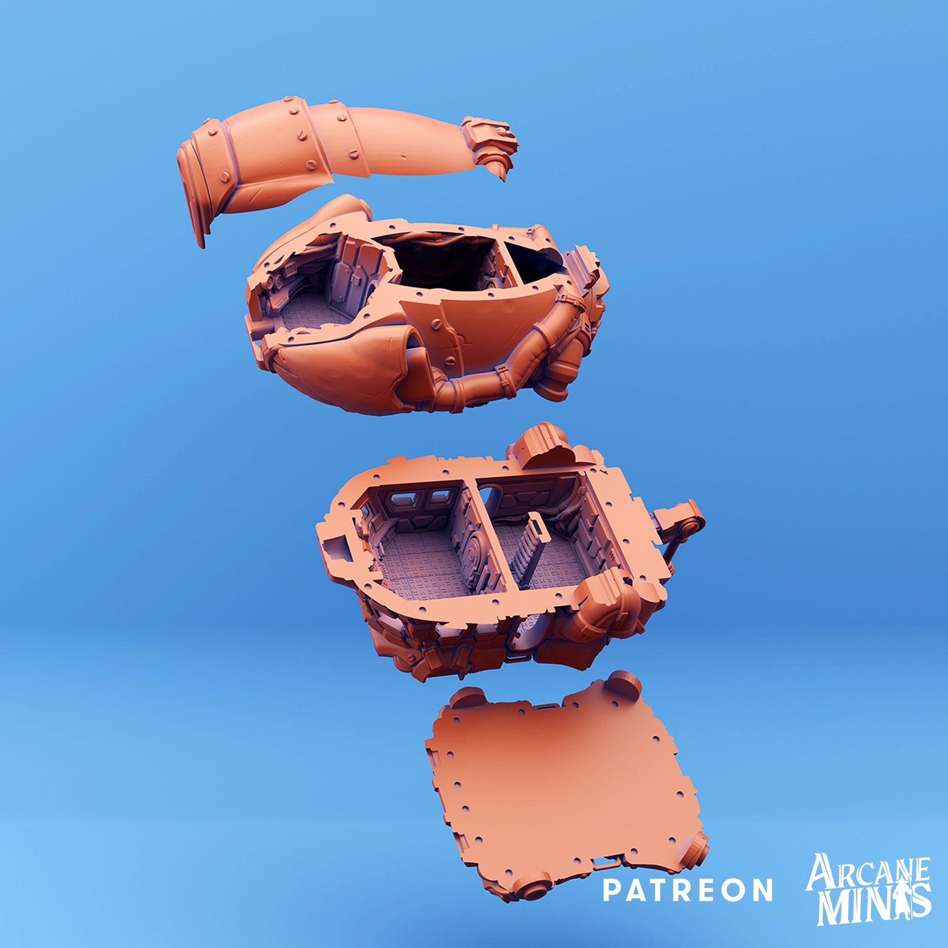 a 3d model of a boat in three different positions