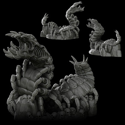 a bunch of strange looking objects on a black background