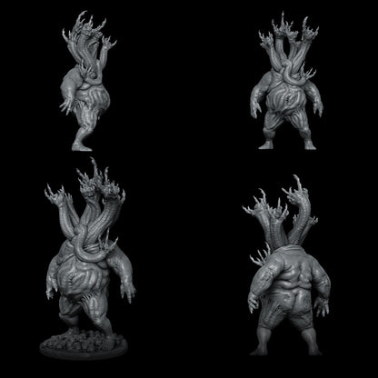 four different poses of a creature on a black background