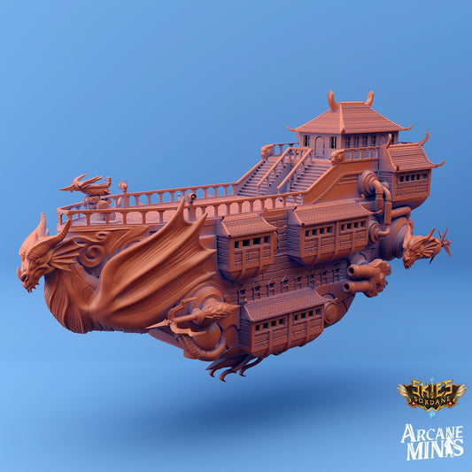a 3d model of a building with a dragon on it