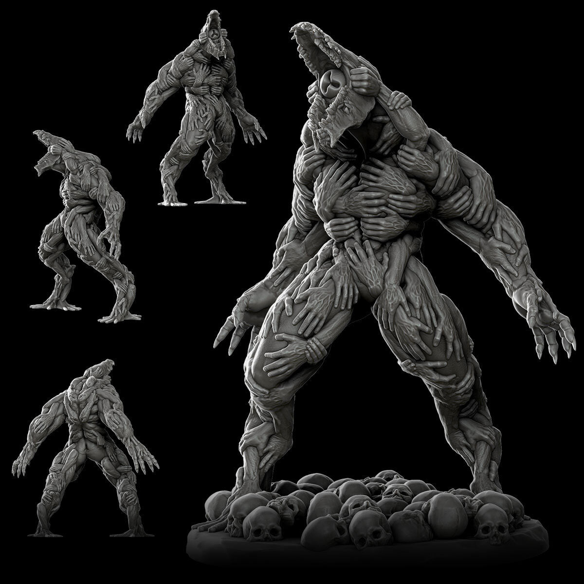 a bunch of different poses of a creature